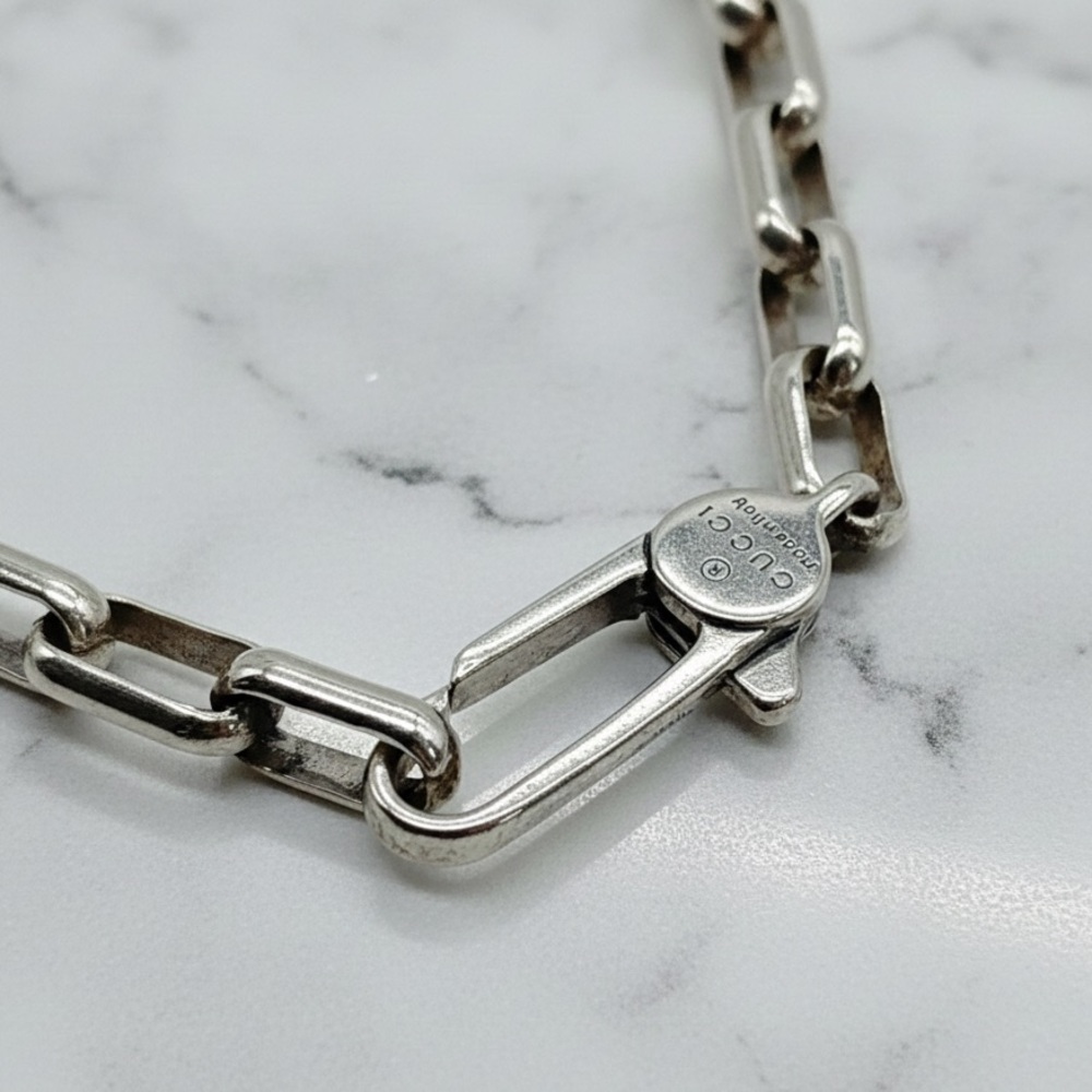 Authentic Gucci Interlocking G Sterling Silver Pe… - image 4